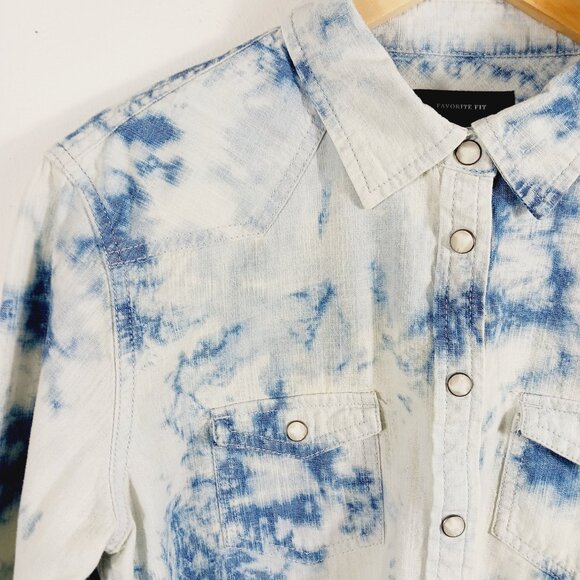 American Eagle Outfitters, Western Style, Tie Dye, Snap Front Shirt, Medium - Picture 5 of 16